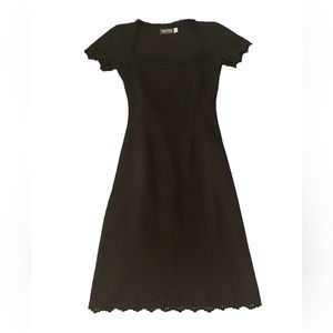 Tracy Feith Vintage Black Short Sleeve Dress-in Polar Fleece! From ‘90s-GREAT!